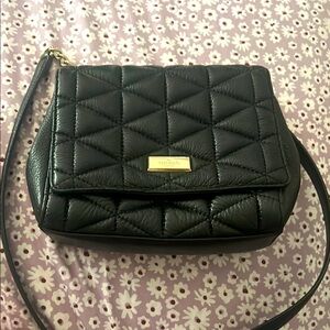 Kate Spade Black Quilted Crossbody with Gold Accents